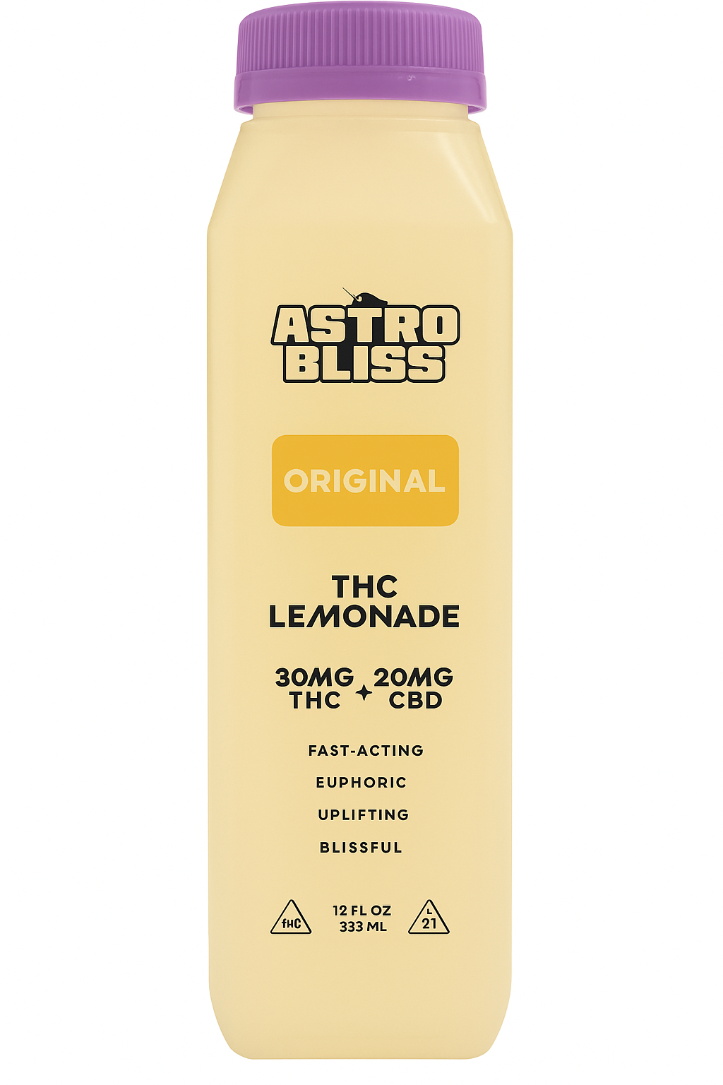 Astro Bliss Original Lemonade – 30mg THC | Fast-Acting Cannabis Beverage