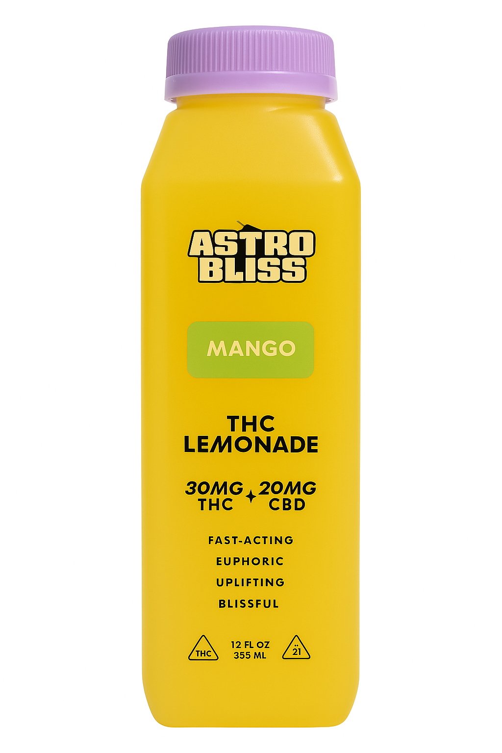 Astro Bliss Mango Lemonade – 30mg THC | Fast-Acting Cannabis Beverage