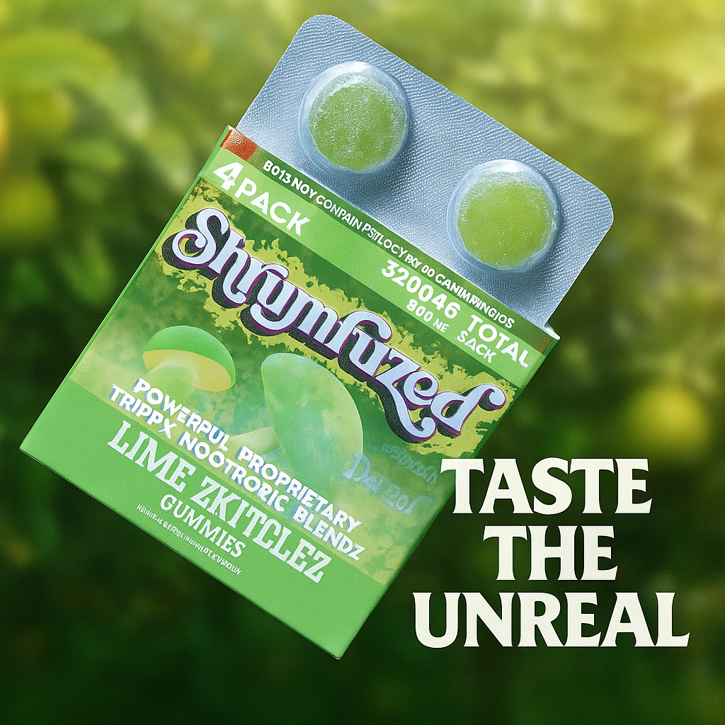 Shrumfuzed Nootropic Mushroom Gummies - Lime Zkittlez 4 Pack (3200mg)