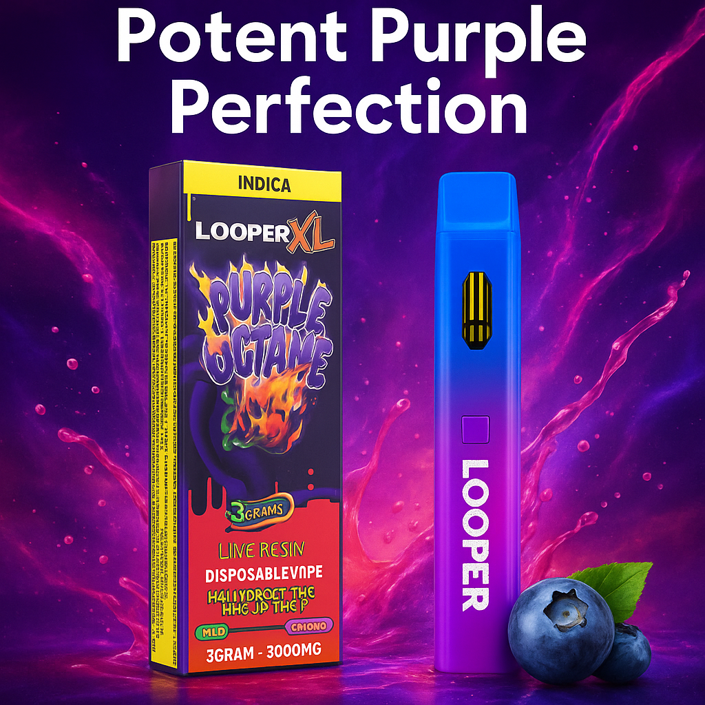 Looper XL Purple Octane Premium Disposable Vape 3g | High-Potency Blend HHC HHC-P THC-P THC-H Live Resin Indica