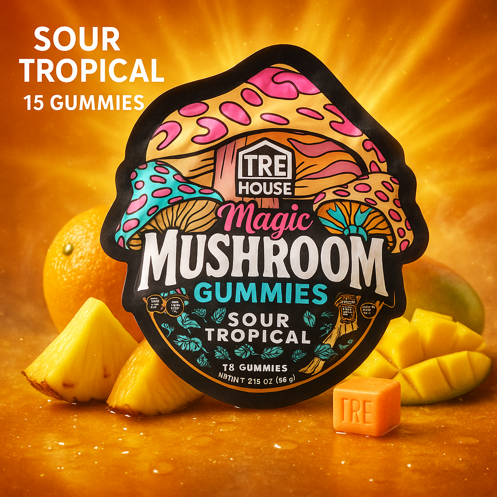 TRE House Sour Tropical Magic Mushroom Gummies 15ct - Vegan Nootropic Blend