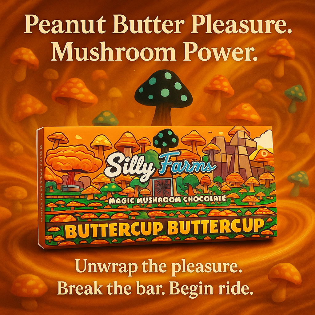 Silly Farms Buttercup — Premium Peanut Butter Mushroom Chocolate Bar | 7g Blend