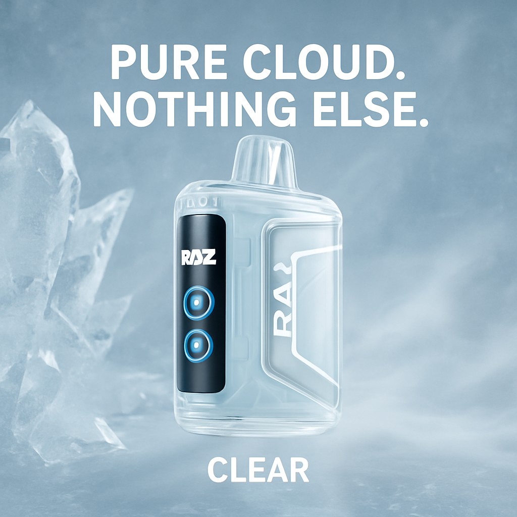 RAZ TN9000 Clear Unflavored Pure Light Menthol Professional Disposable Vape