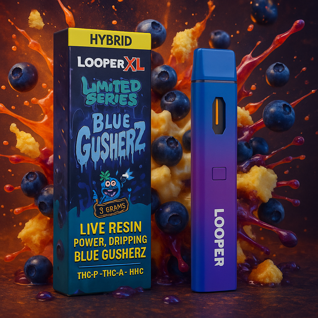 Looper Lifted Blue Gusherz Live Resin Disposable 3G – THC-P + HHC + HHC-P + Delta-8