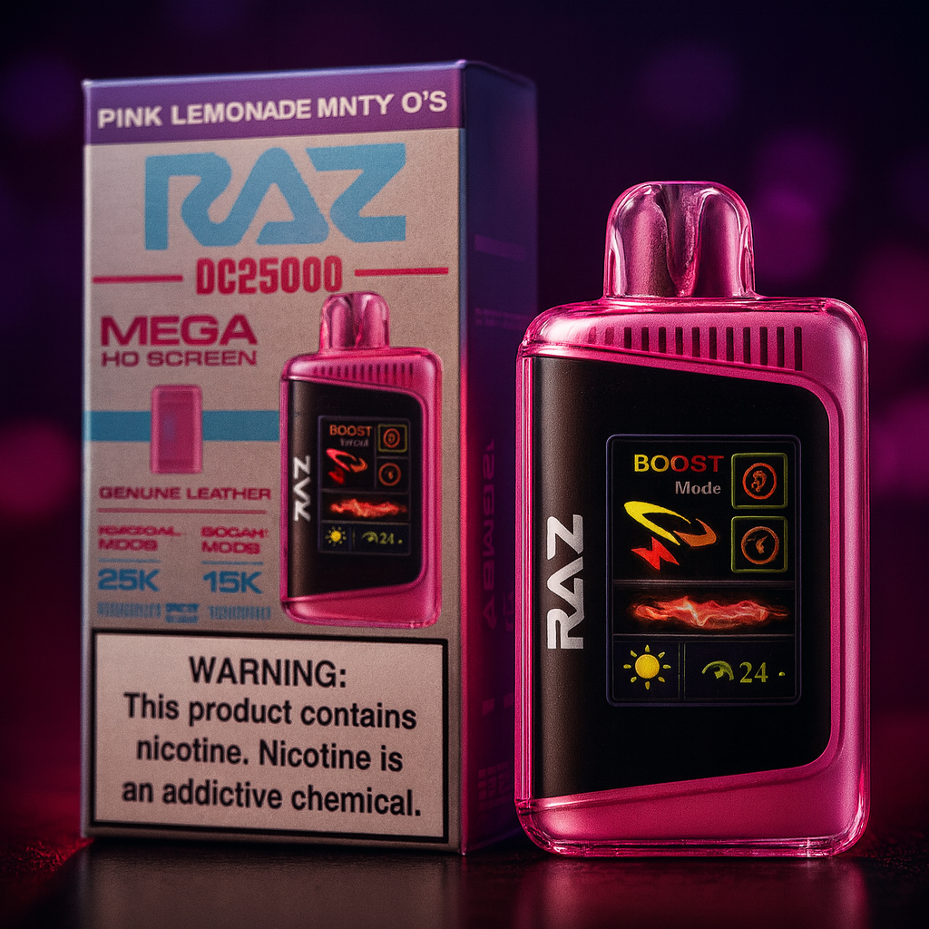 RAZ LTX 25K Pink Lemonade Minty O’s – 25,000‑Puff Rechargeable Disposable Vape