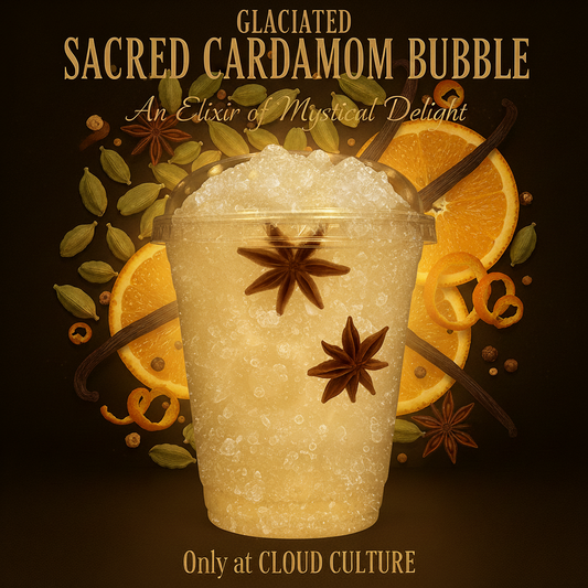 Custom Refresher Sacred Cardamom Bubble Cardamom Vanilla Orange 20oz Cloud Culture St Pete - side view