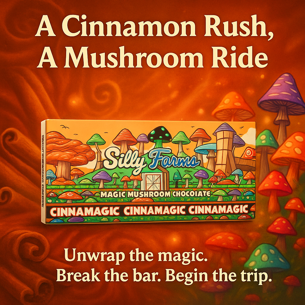 Silly Farms Cinnamagic — Premium Cinnamon Mushroom Chocolate Bar | 7g Functional Blend