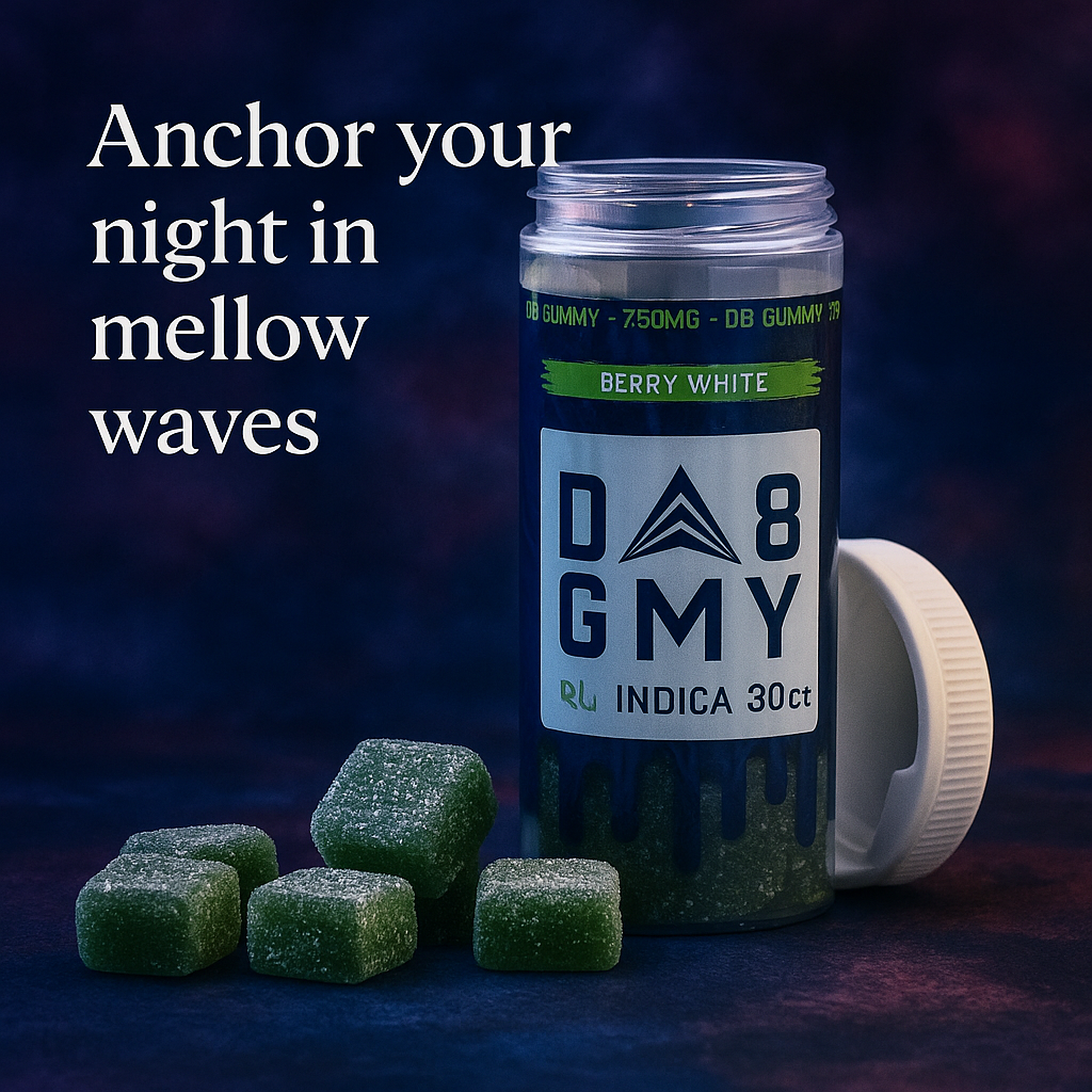 Delta-8 Indica Gummies 750mg – Berry White Sleep & Relaxation | 30ct Indica Edibles by A Gift From Nature