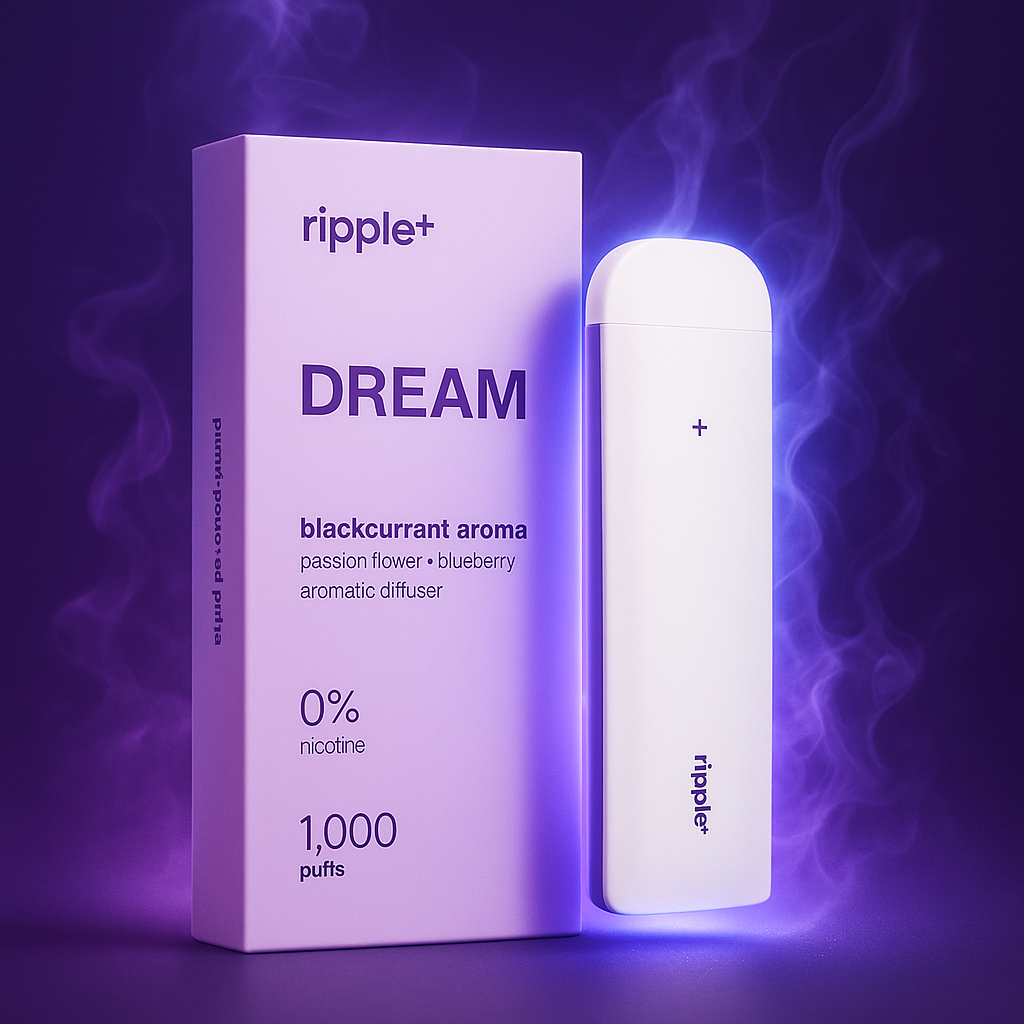 Ripple+ DREAM – BlackBerry Aroma Vape | Uplifting Nicotine‑Free Botanical Vapor