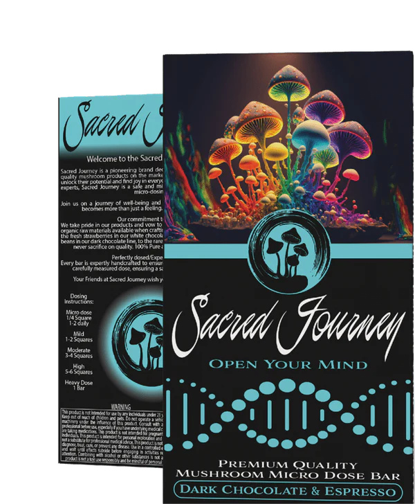 Sacred Journey Dark Chocolate & Espresso – 4g Mushroom Chocolate Bar | Clarity Support Edible