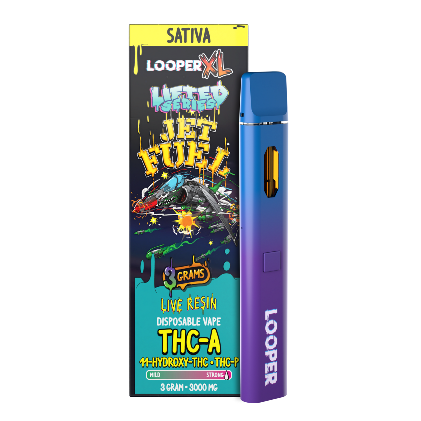 Looper Lifted LR 3G THCP Disposable Jet Fuel - Energizing Live Resin Sativa - Looper