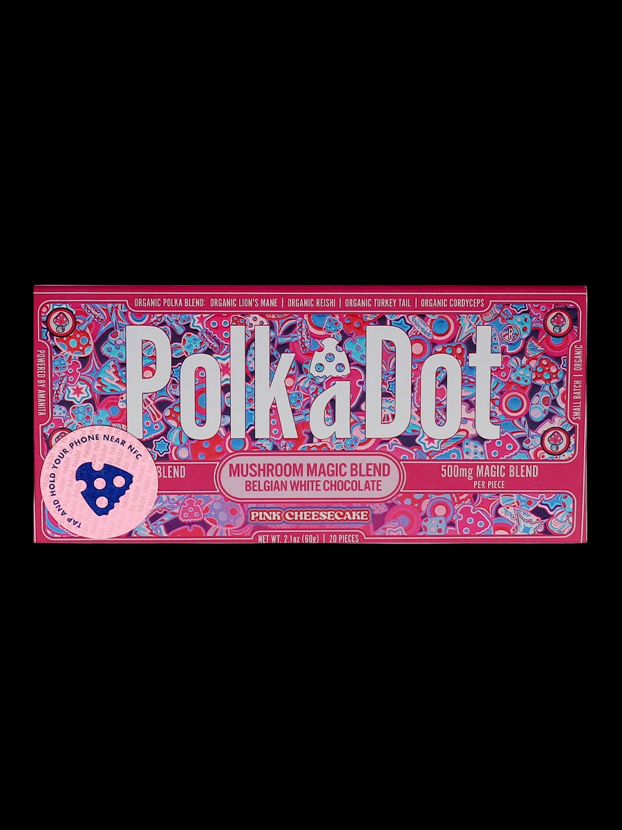 PolkaDot Pink Cheesecake | Buy 10,000mg Gourmet Mushroom Chocolate Bar