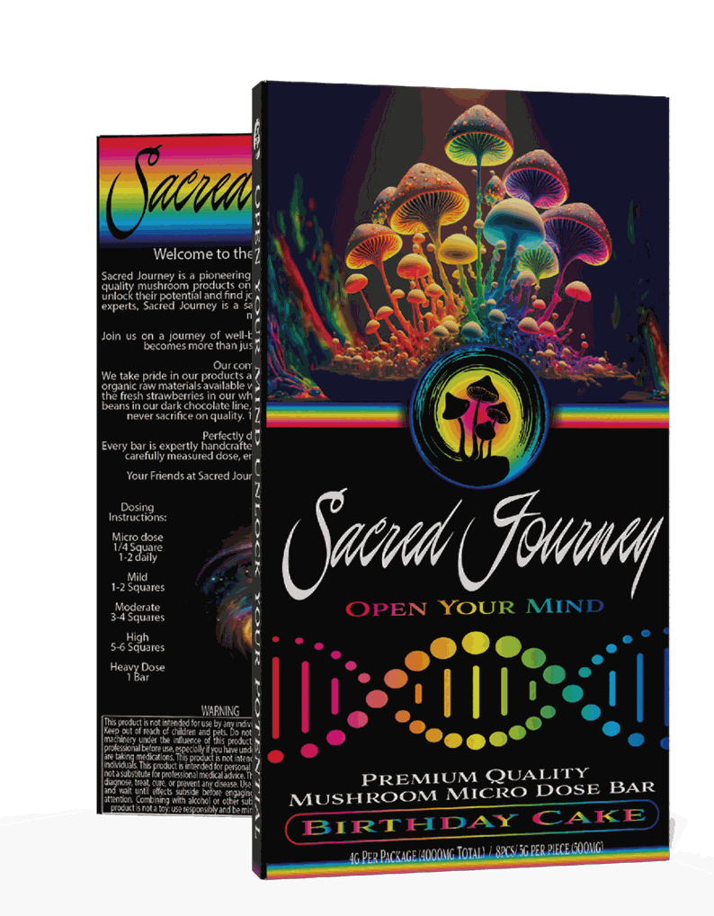 Buy Birthday Cake – Sacred Journey Mushroom Chocolate Bar 4 g | Microdose Edible