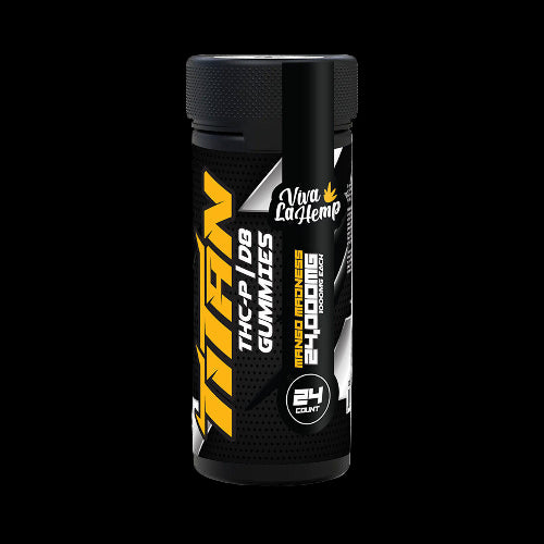 Viva La Hemp Mango Madness 24000mg THC-P Delta-8 24ct Gummies by Golden Door - Hemp Gummies Cloud Culture - side view