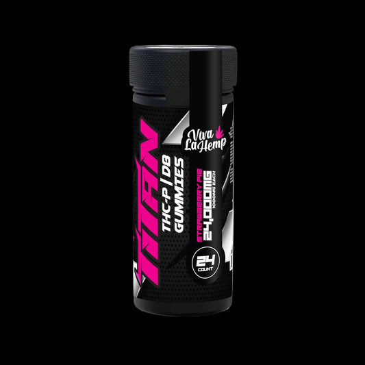 Viva La Hemp Strawberry Pie 24000mg THC-P Delta-8 24ct Gummies by Golden Door - Hemp Gummies Cloud Culture - side view