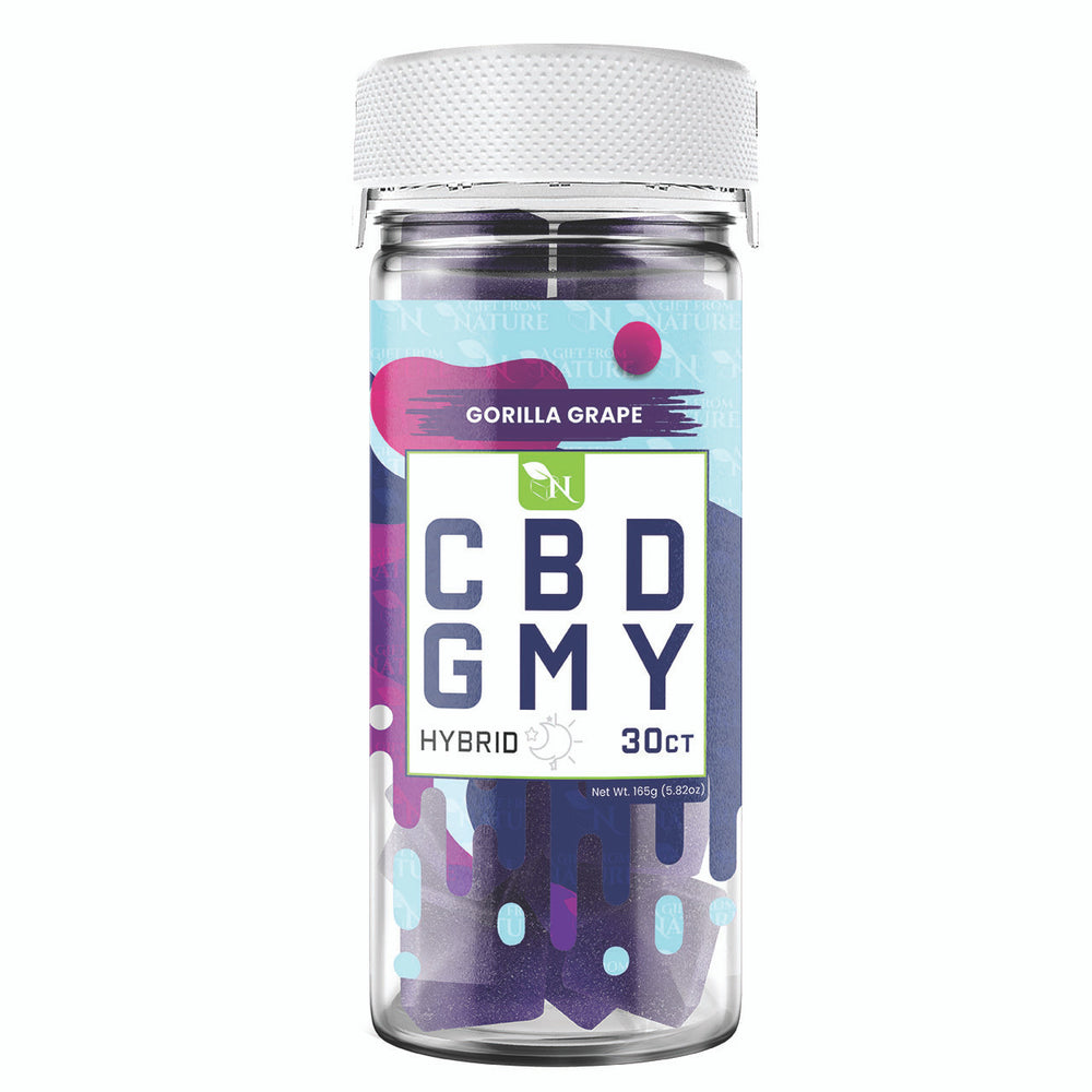 A Gift From Nature CBD Gummies Gorilla Grape 1500mg Broad Spectrum Hybrid 30ct