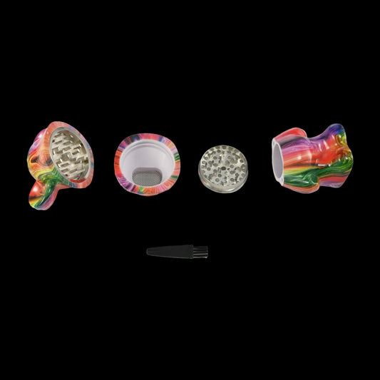 Gloomy Bear Standing Grinder 60mm Zinc Herb Grinder Grinders by Golden Door Cloud Culture St Pete - side view