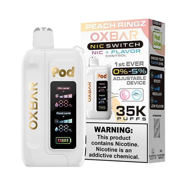 Buy Peach Ringz – OXBAR Nic Switch 35K Puff Disposable Vape w/ Adjustable Nicotine & Flavor Control