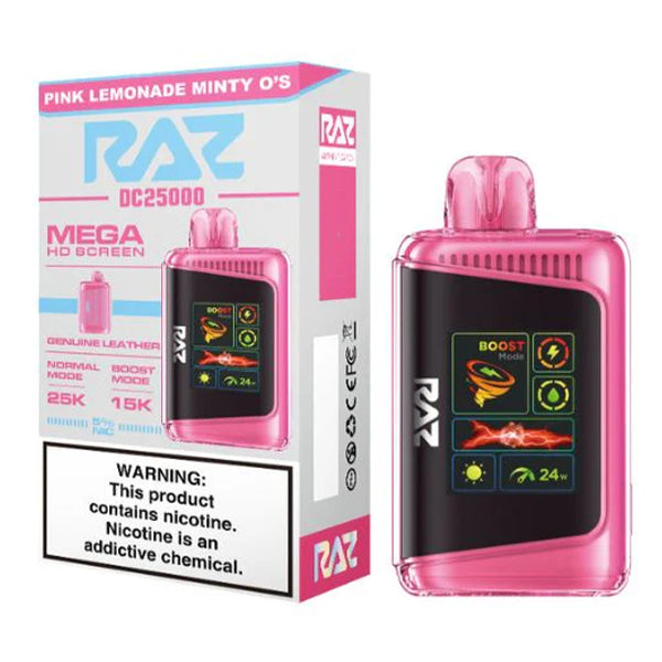 Buy RAZ LTX 25K Pink Lemonade Minty O’s – 25,000‑Puff Rechargeable Disposable Vape