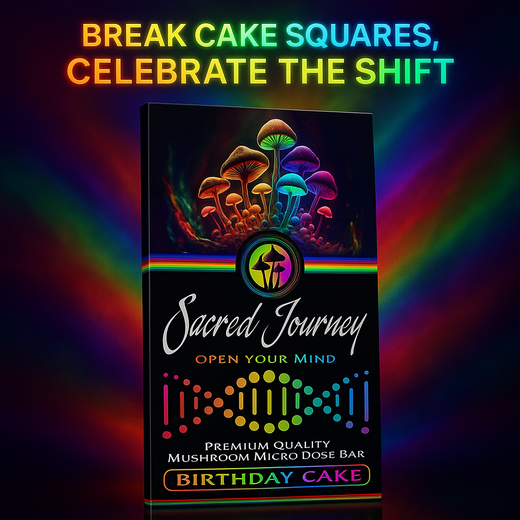 Birthday Cake – Sacred Journey Mushroom Chocolate Bar 4 g | Microdose Edible