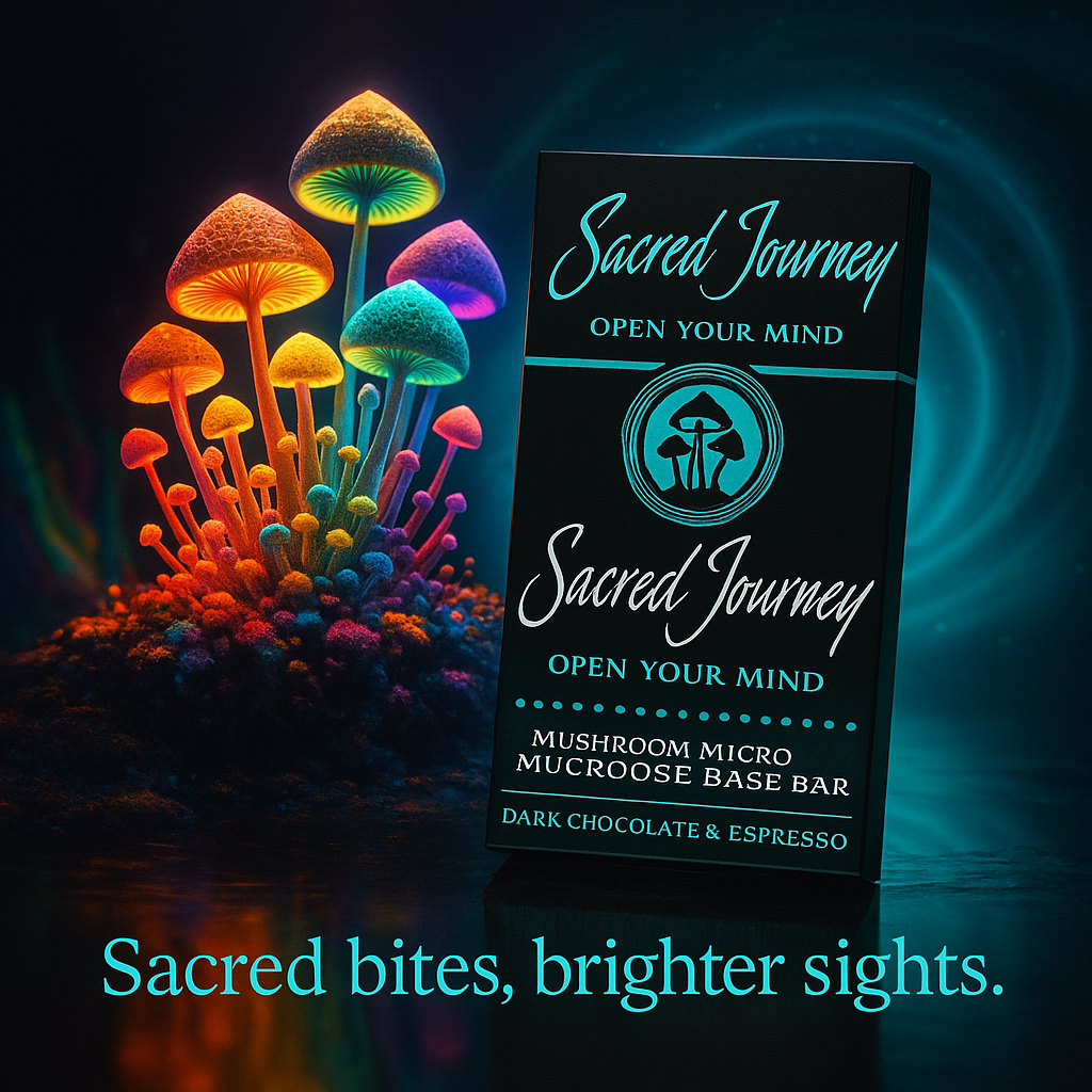 Sacred Journey Dark Chocolate & Espresso – 4g Mushroom Chocolate Bar | Clarity Support Edible