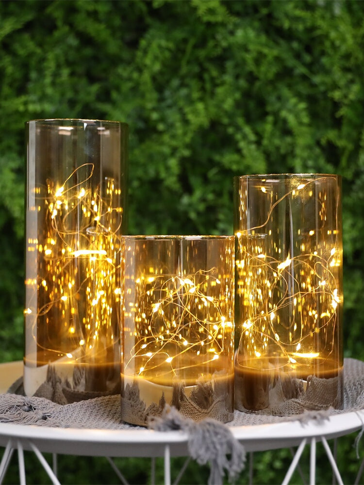 Glass star night light LED ornament aesthetic room decor