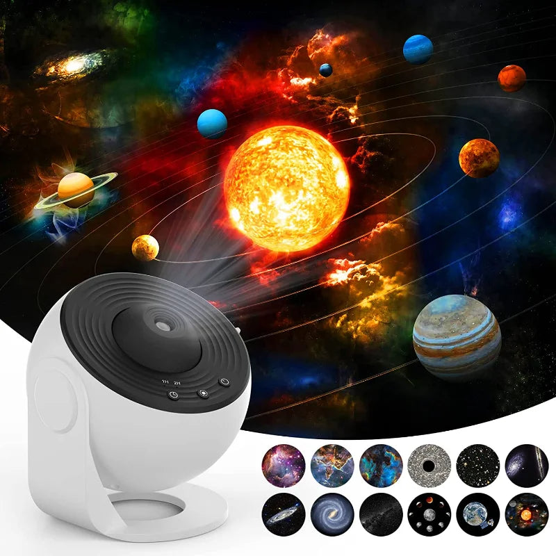 Rotating galaxy projector bedroom night light stars aesthetic