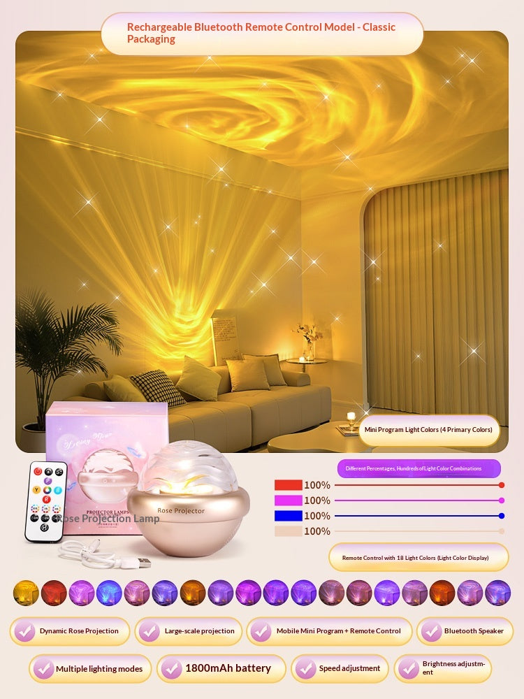 Rose starlight lamp atmosphere projector aesthetic room romantic