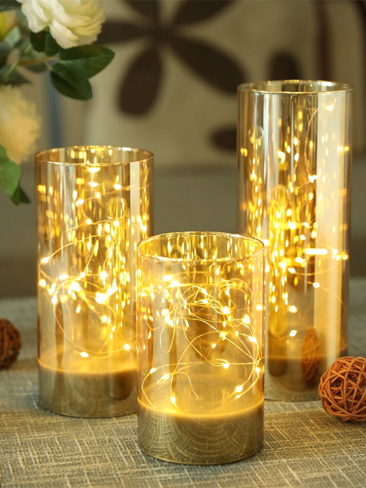 Glass star night light LED ornament aesthetic room decor