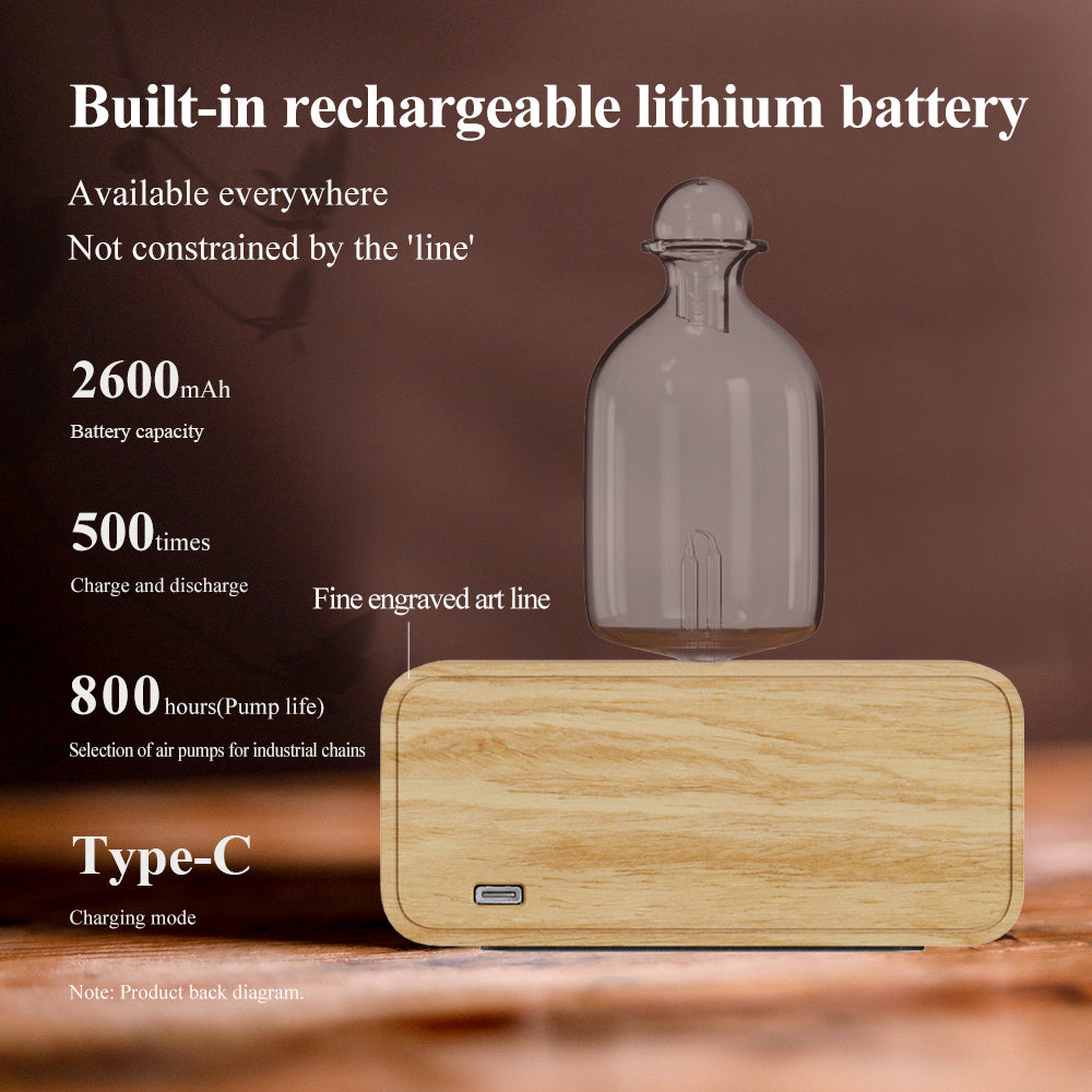 Waterless essential oil diffuser nebulizing aromatherapy home