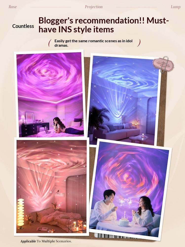 Rose starlight lamp atmosphere projector aesthetic room romantic