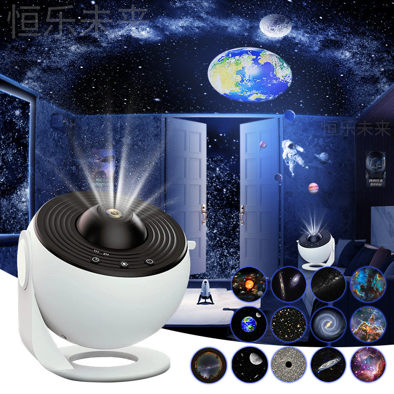Rotating galaxy projector bedroom night light stars aesthetic
