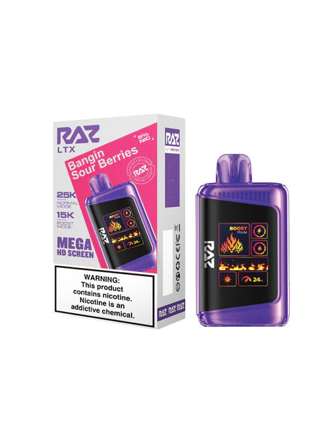 Buy RAZ LTX 25K “Bangin Sour Berries” – 25,000‑Puff Rechargeable Disposable Vape