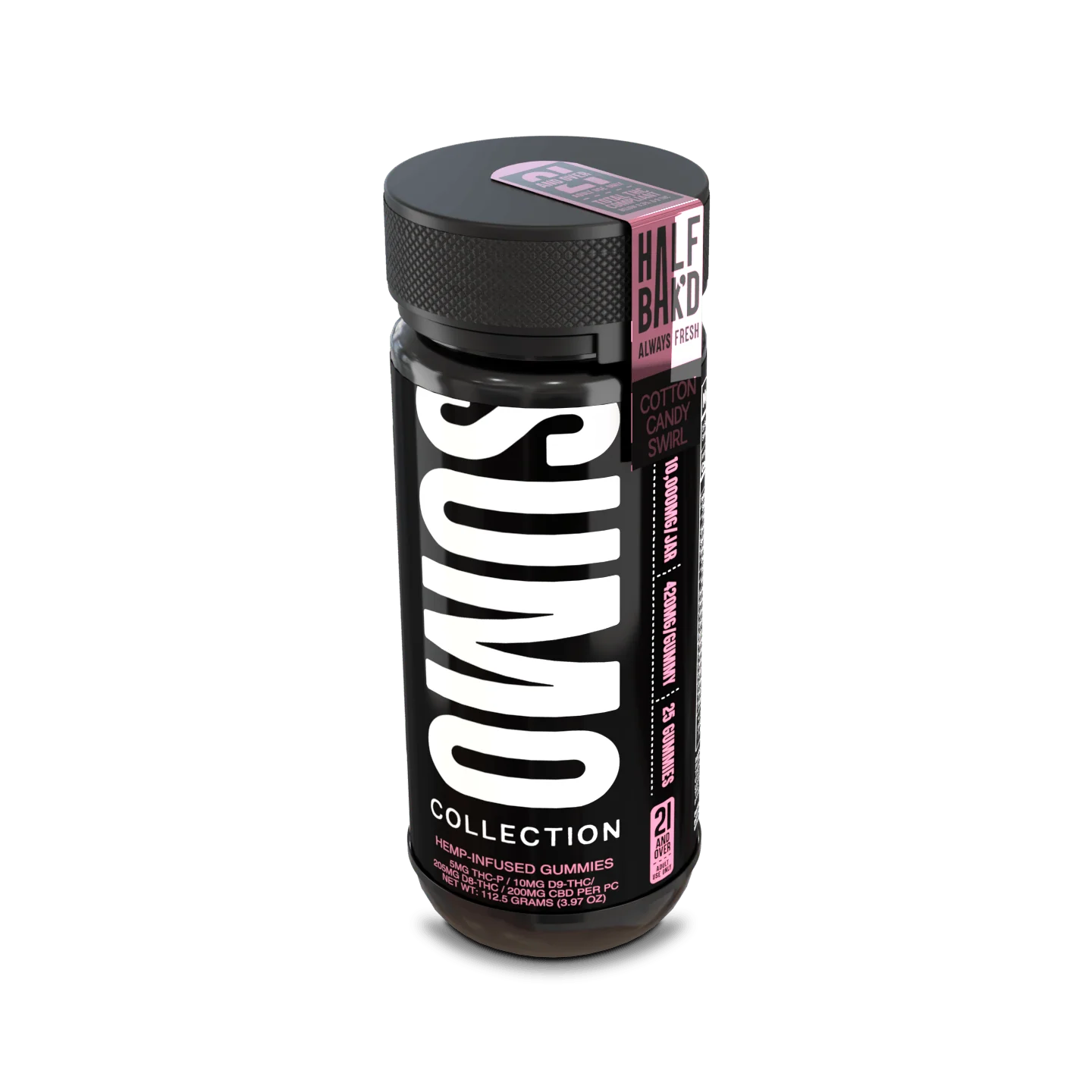 Half Bak’d Cotton Candy Swirl 25ct – 420 mg Sumo Gummies | 10,000 mg THC-A/THC-P/D8