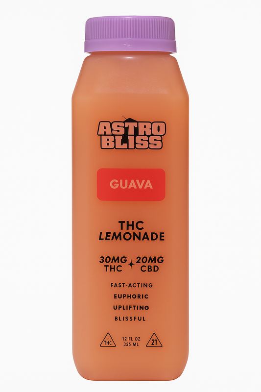 Astro Bliss Guava Lemonade – 30mg THC | Fast-Acting Cannabis Drink