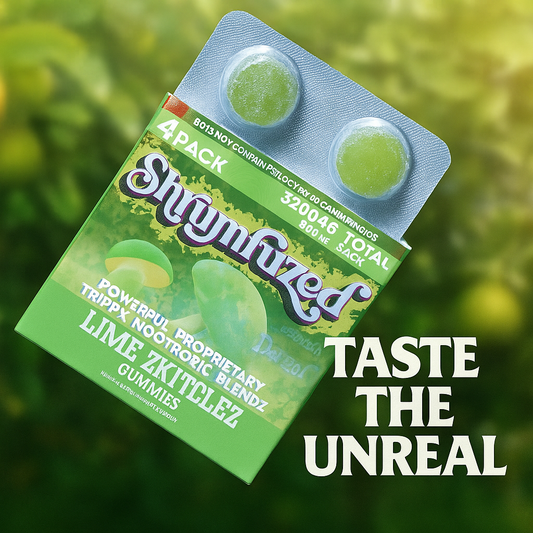 Shrumfuzed Nootropic Mushroom Gummies - Lime Zkittlez 4 Pack (3200mg)