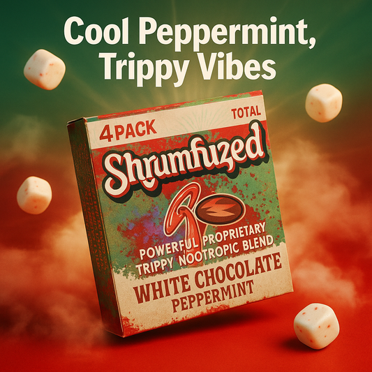 Shrumfuzed White Chocolate Peppermint Mushroom Chocolate - Premium Focus 4-Pack
