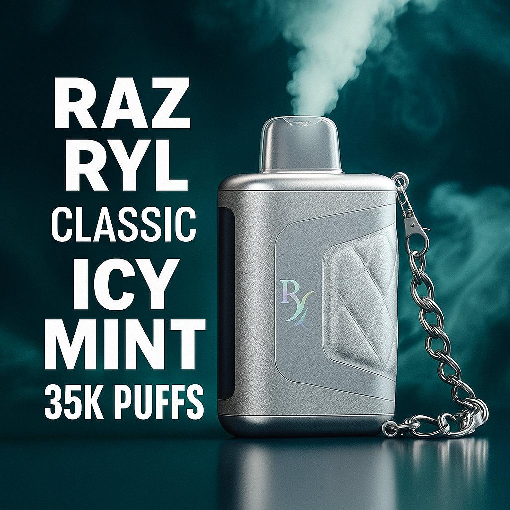 RAZ RYL Classic Icy Mint 35K - Premium Rechargeable Long-Lasting Mint Disposable Vape