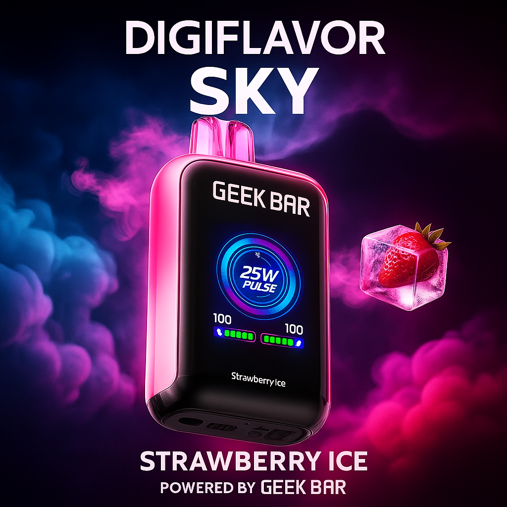 Digiflavor Sky Strawberry Ice 25K Disposable Vape - Long-Lasting Premium Device with Smart Screen