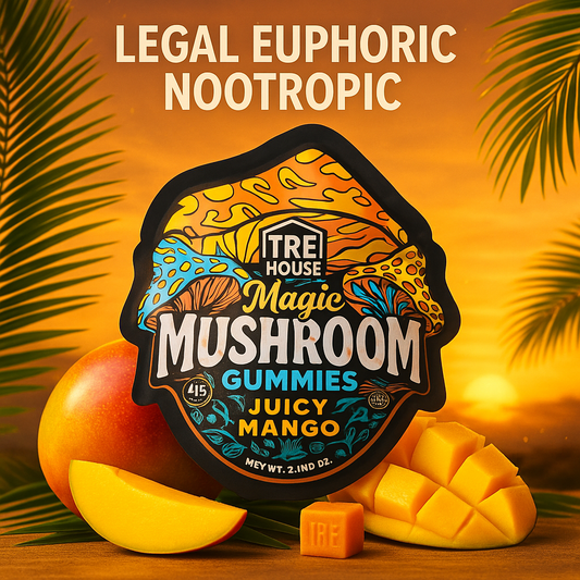 TRĒ House Juicy Mango Magic Mushroom Gummy – Legal Euphoric Nootropic