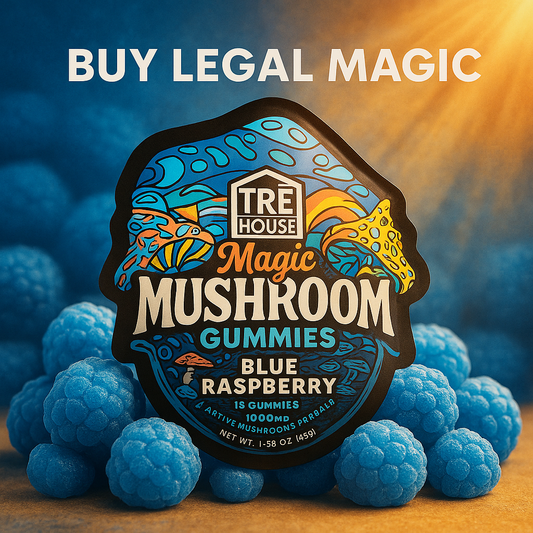 TRĒ House Magic Mushroom Gummies Blue Raspberry – Buy Legal