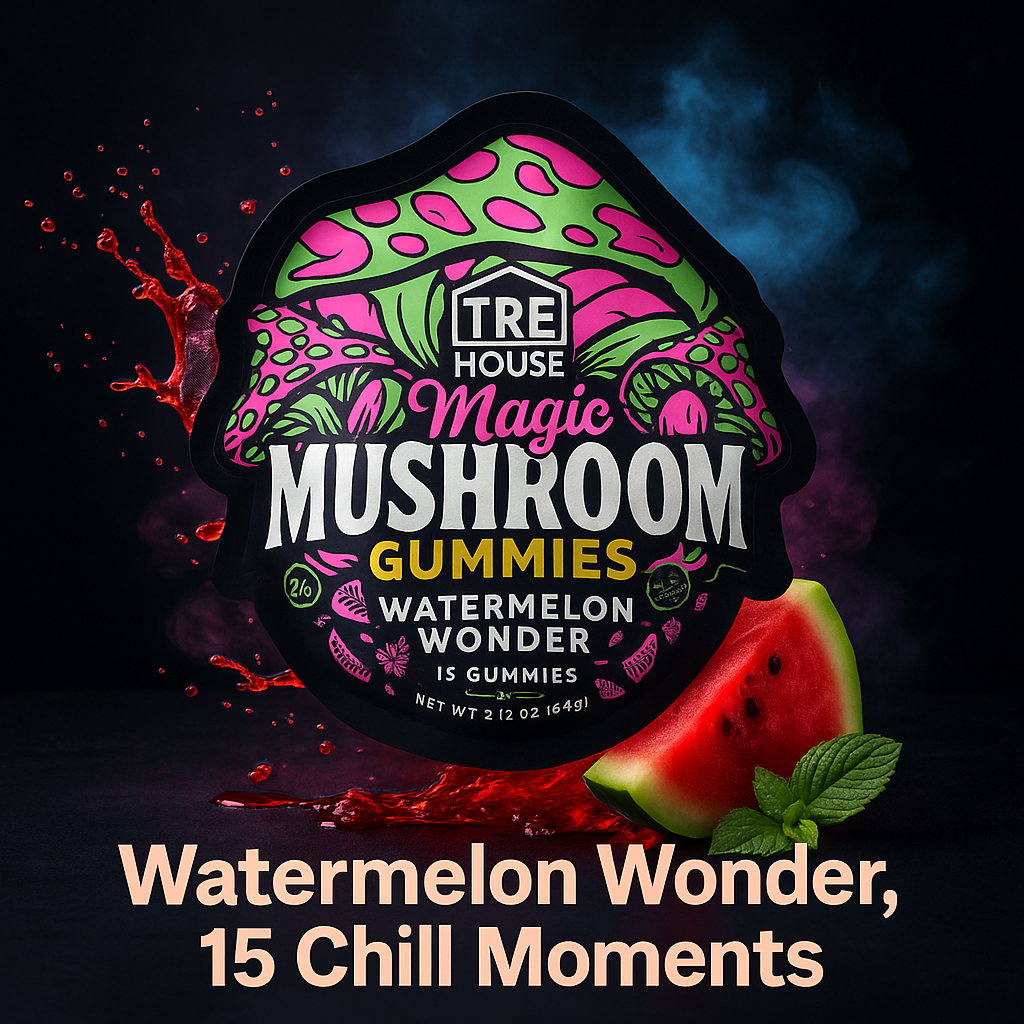 TRE House Watermelon Wonder Magic Mushroom Gummies - 15ct | Vegan Nootropic Blend