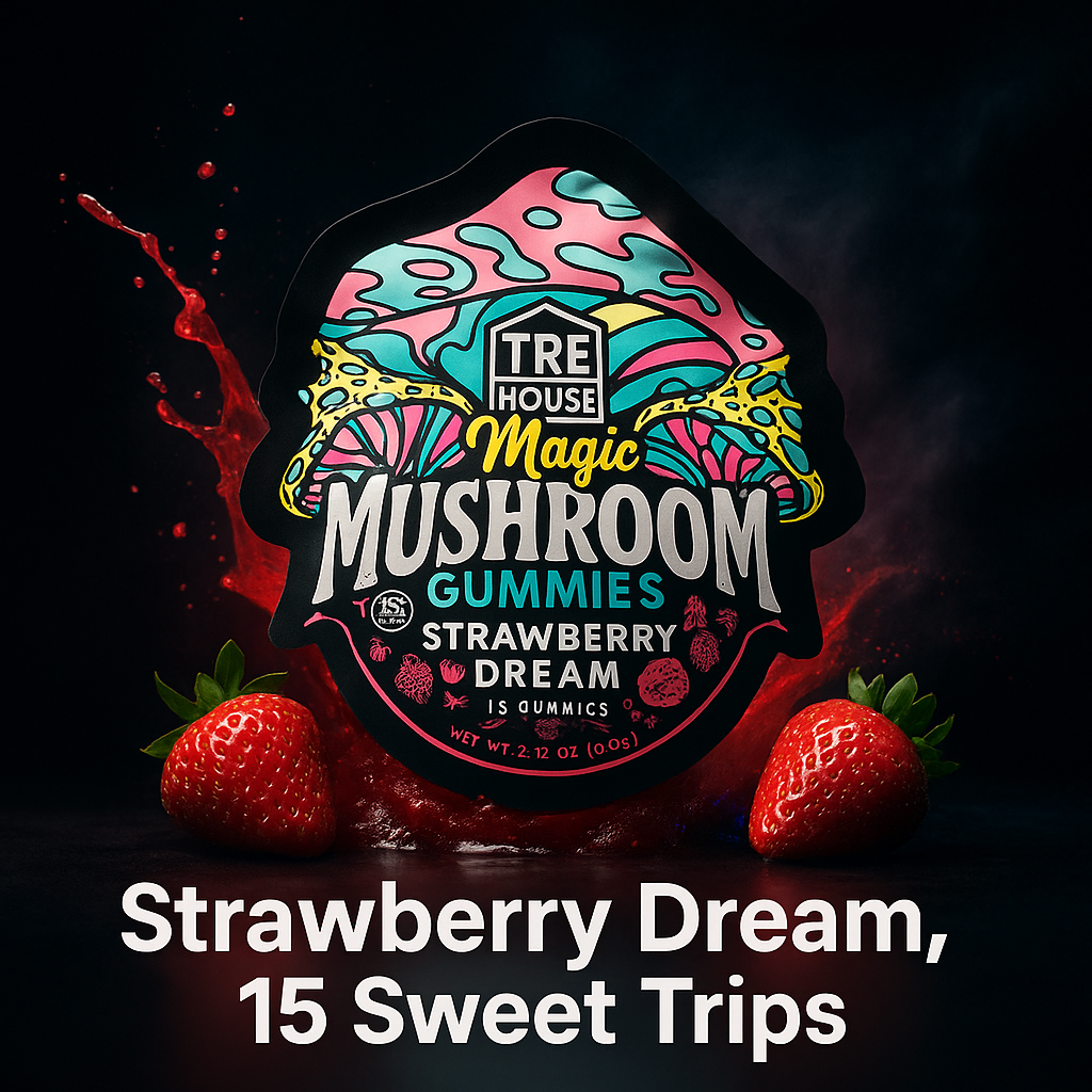 TRE House Strawberry Dream Magic Mushroom Gummies 15ct - Vegan Nootropic Blend