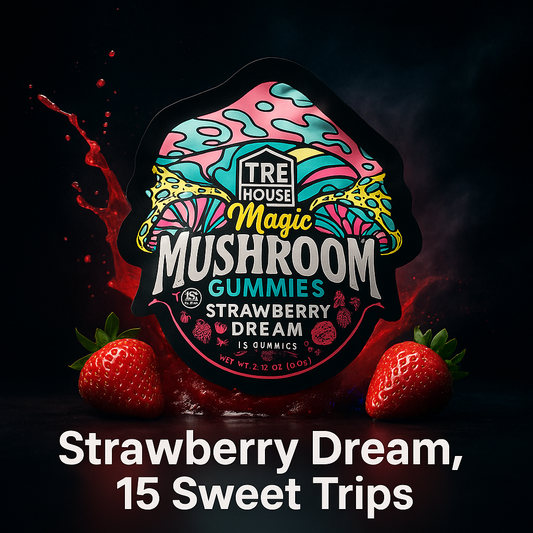 TRE House Strawberry Dream Magic Mushroom Gummies 15ct - Vegan Nootropic Blend