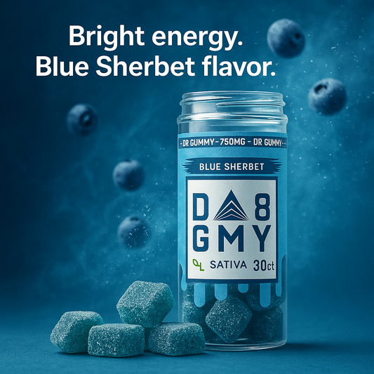 Delta-8 Sativa Gummies 750mg – Blue Sherbert Focus & Energy | 30ct Sativa Edibles by A Gift From Nature
