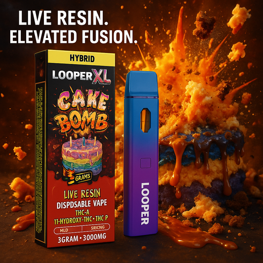 Looper XL Cake Bomb Live Resin Disposable 3G – THC-P + HHC + Delta-8 Premium