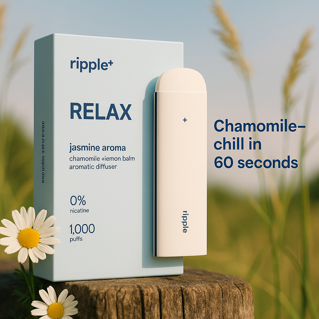 Ripple+ RELAX – Chamomile Vape | Calming Nicotine‑Free Botanical Vapor