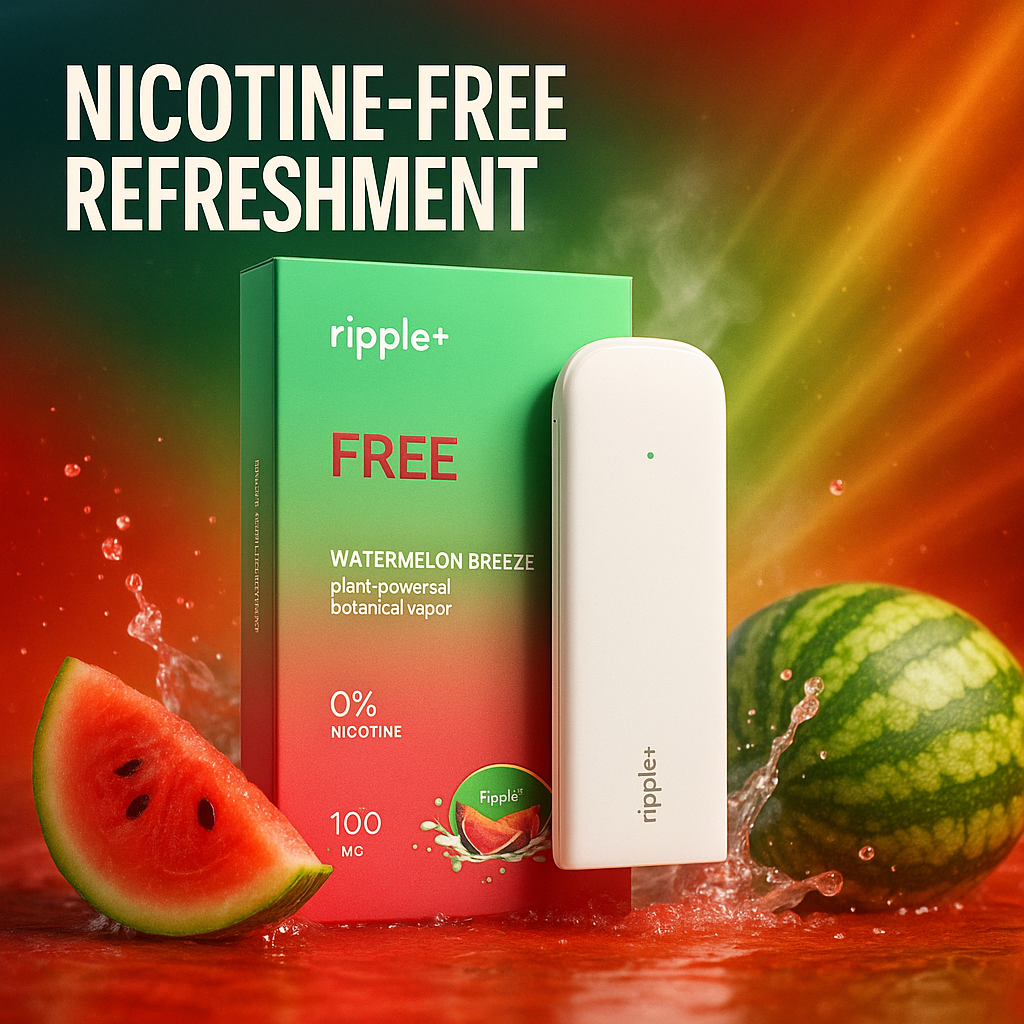 Ripple+ FREE – Watermelon Vape | Refreshing Nicotine‑Free Botanical Vapor