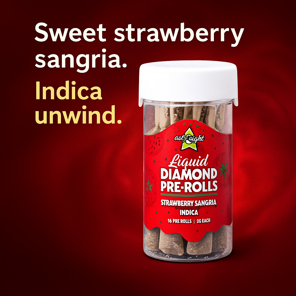 (10ct Jar) Astro Eight Strawberry Sangria THCA Liquid Diamond Preroll Jar – 10ct Premium Indica | Cloud Culture