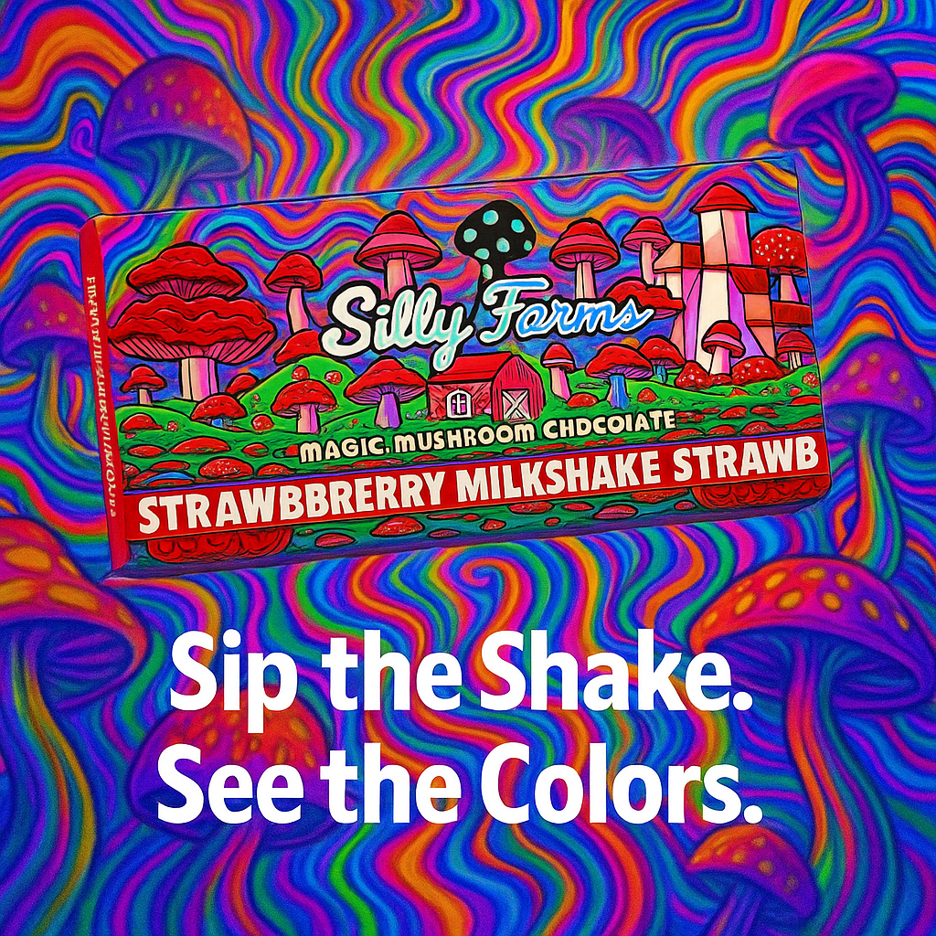 Silly Farms Magic Mushroom Chocolate Strawberry Milkshake – Premium 7g Artisan Bar